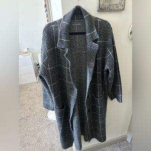 Anthropologie Gray Plaid Women's Coat